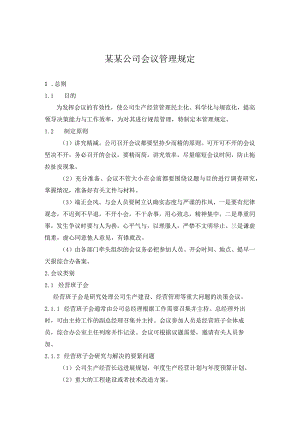 某某公司会议管理规定.docx