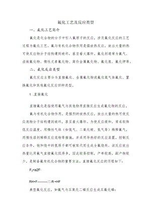 氟化工艺及反应类型.docx