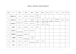 某某公司管理人员职位说明书.docx