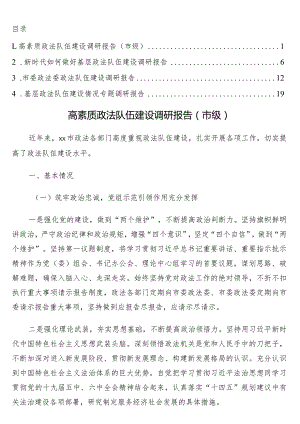 政法队伍建设情况专题调研报告4篇.docx