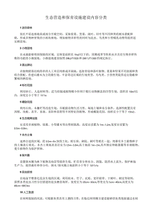 生态营造和保育设施建设内容分类.docx
