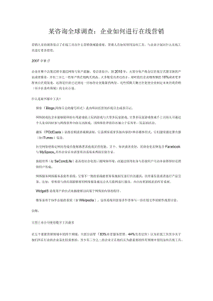 某咨询全球调查：企业如何进行在线营销.docx