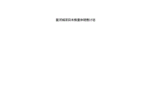 星河城项目未推量体销售计划.docx