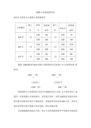 混凝土试块强度评定.docx