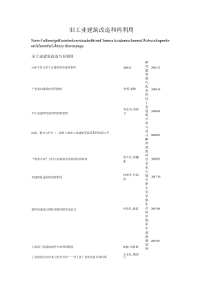 旧工业建筑改造和再利用.docx