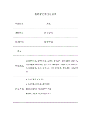 教师家访情况记录表.docx