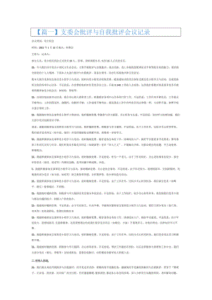 支委会批评与自我批评会议记录6篇.docx