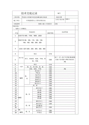 混凝土施工方案技术交底纪要.docx