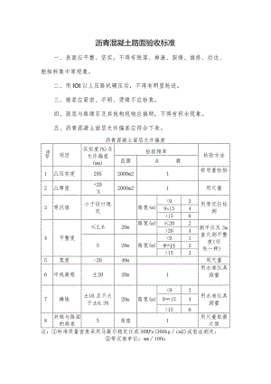 沥青混凝土路面验收标准.docx
