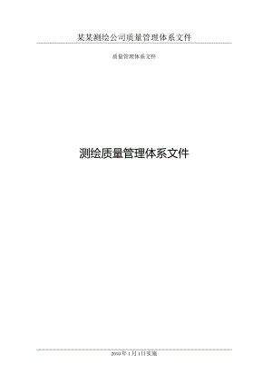 某某测绘公司质量管理体系文件.docx