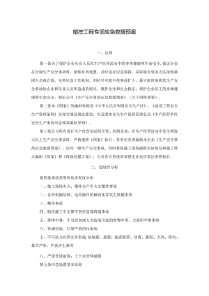 暗挖工程专项应急救援预案.docx