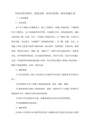 旱改水项目组织、进度安排、时间点控制组织实施计划.docx
