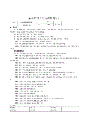 某某公司人力资源制度范例.docx