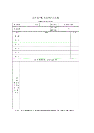 泉州五中校本选修课呈报表.docx