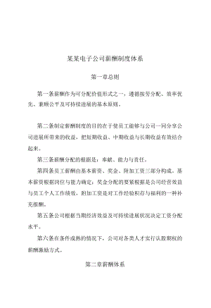 某某电子公司薪酬制度体系.docx