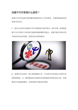 流量不可共享是什么意思.docx