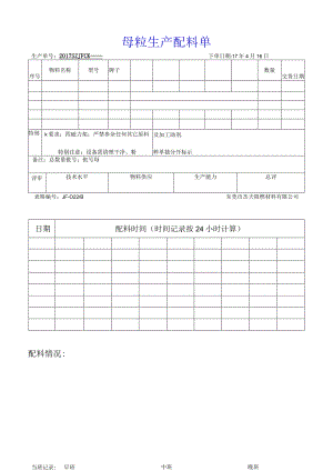 母粒生产配料单.docx