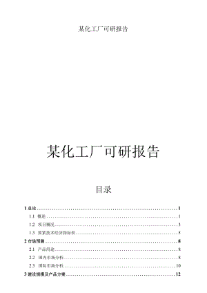 某化工厂可研报告.docx