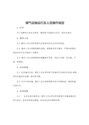 煤气设施运行及人员操作规定.docx