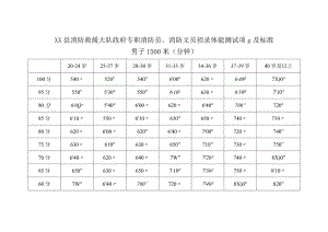政府专职消防员、消防文员招录体能测试项目及标准.docx
