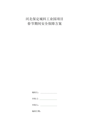 春节期间安全保障方案√.docx