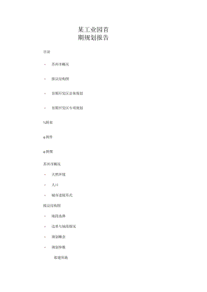 某工业园首期规划报告.docx