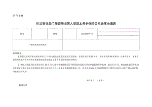 机关事业单位辞职辞退等人员基本养老保险关系转移申请表.docx