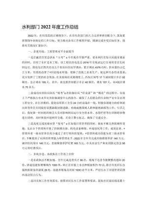 水利部门2022年度工作总结.docx