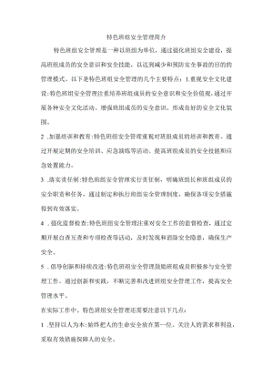 特色班组安全管理简介.docx