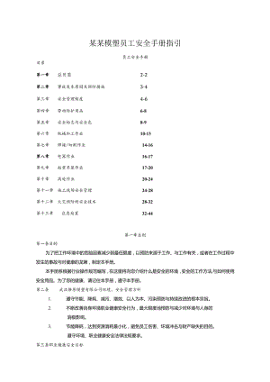 某某模塑员工安全手册指引.docx