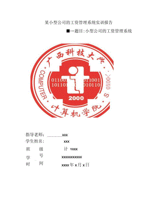 某小型公司的工资管理系统实训报告.docx