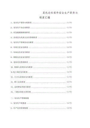 某机动车部件安全生产职责与制度汇编.docx