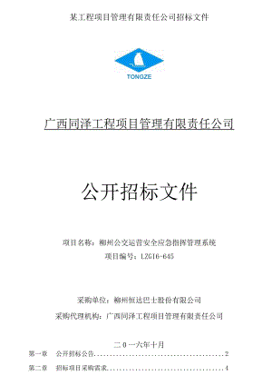 某工程项目管理有限责任公司招标文件.docx