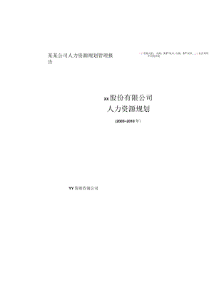 某某公司人力资源规划管理报告.docx