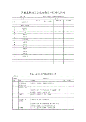 某省水利施工企业安全生产标准化表格.docx