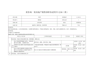 某咨询—某房地产销售部职务说明书1210（黄）.docx