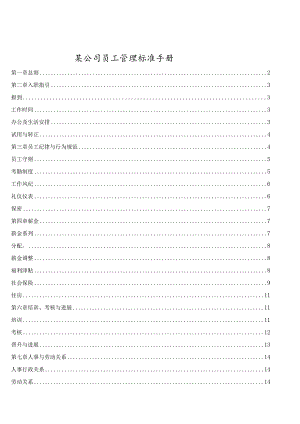 某公司员工管理标准手册.docx