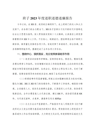 班子2023年度述职述德述廉报告.docx