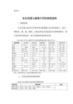 生长迟缓儿童青少年的食物选择.docx