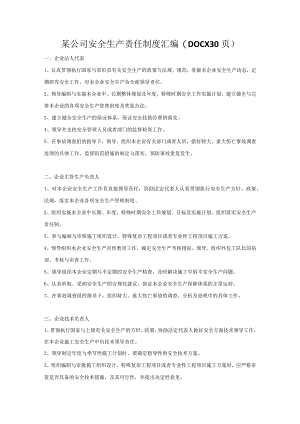 某公司安全生产责任制度汇编(DOCX30页).docx