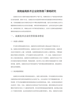 湖南省高新技术企业财务管理策略研究.docx