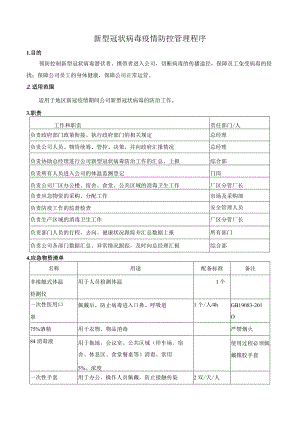 新型冠状病毒疫情防控管理程序.docx