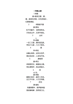 沪教版教材1-5年级古诗词112首(全).docx