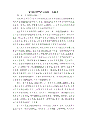 支部组织生活会议程【五篇】.docx