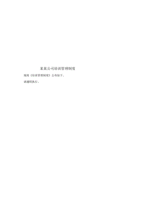 某某公司培训管理制度.docx
