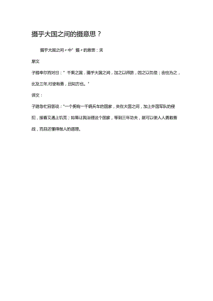 摄乎大国之间的摄意思.docx