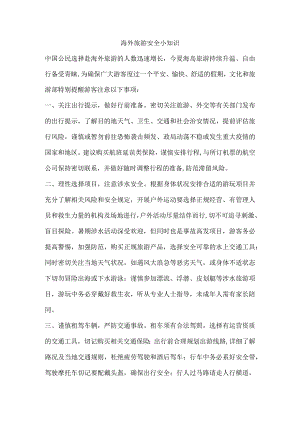 海外旅游安全小知识.docx