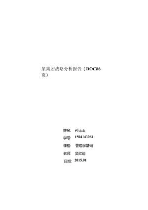 某集团战略分析报告(DOC86页).docx