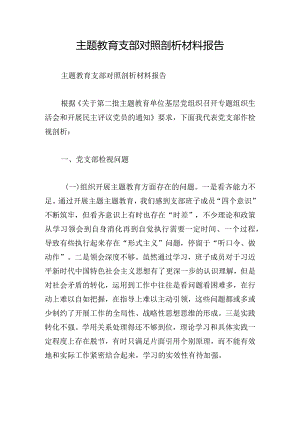 主题教育支部对照剖析材料报告.docx
