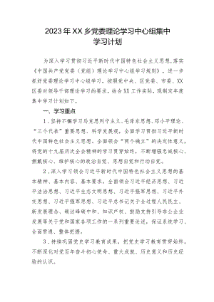 理论中心组学习计划.docx